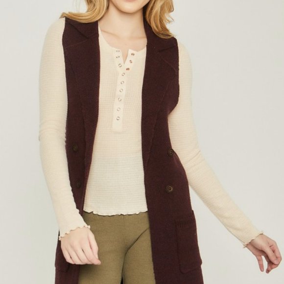 Sleeveless Long Cardigan Vest - Picture 4 of 7